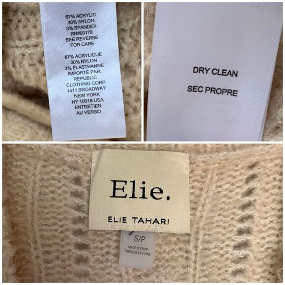 ELIE ELIE TAHARI Women Cable Knit Cardigan S/P Beige - Picture 10 of 16